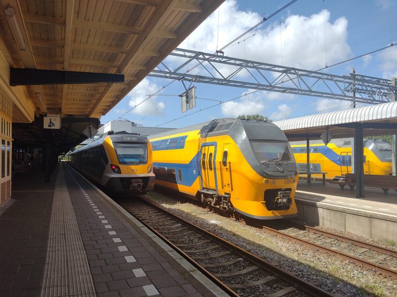 Treinen op het station