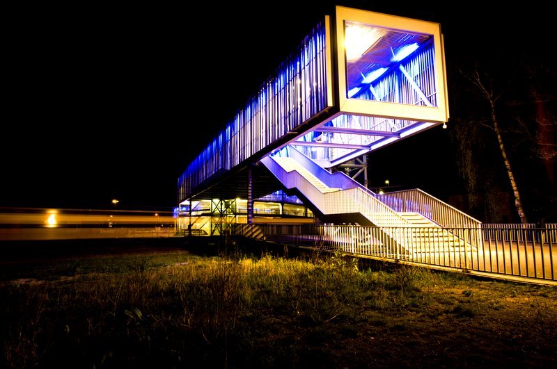 Transferium bij nacht