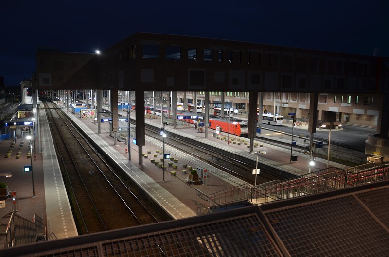 Perrons van het nieuwe station