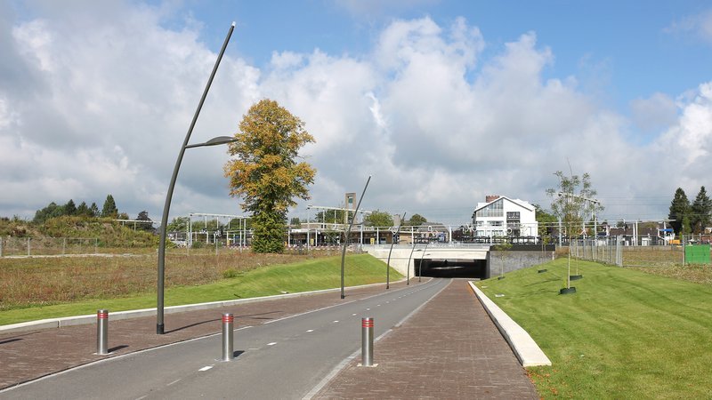 Achterzijde van het station
