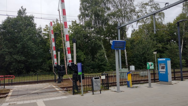 Spoorwegovergang op het station
