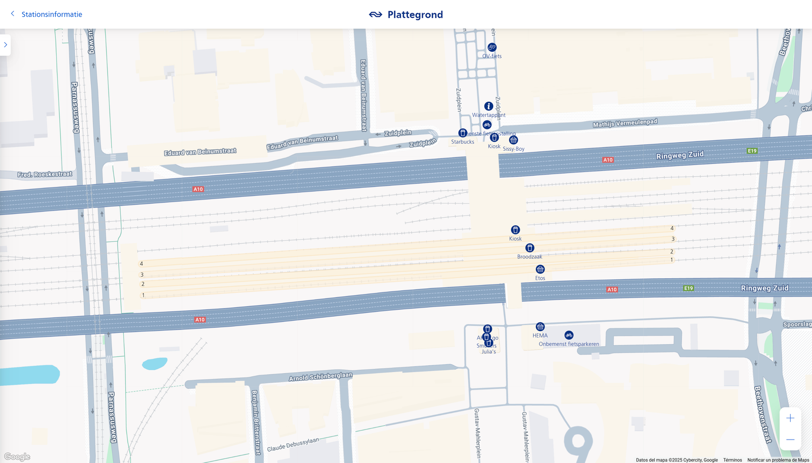 Plattegrond Amsterdam Zuid