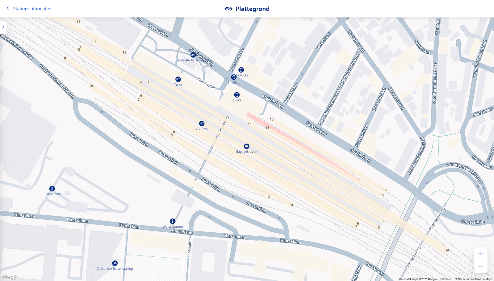 Plattegrond Station Zwolle